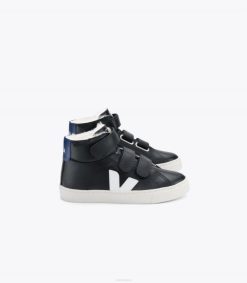 belgique Veja cuir esplar mi-fourré noir cobalt 8LHZ320