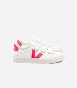 belgique Veja recife cuir sans chrome blanc rose fluo 8LHZ112