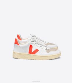 belgique Veja v-10 cwl blanc orange fluo 8LHZ51