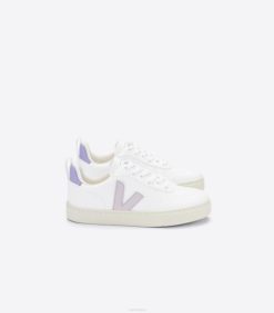 belgique Veja v-10 lacets cwl blanc parme lavande 8LHZ369