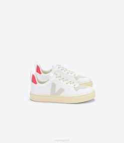 belgique Veja v-10 lacets cwl blanc pierre rose fluo 8LHZ367