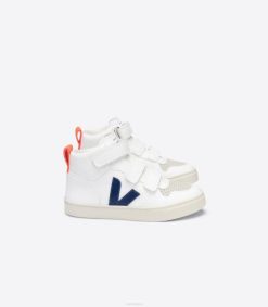 belgique Veja v-10 mid cwl blanc cobalt orange fluo 8LHZ346