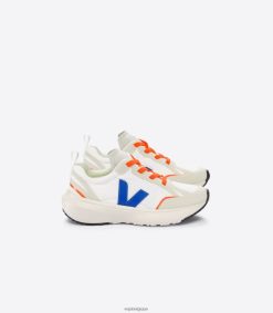 Veja canari lacets élastiques alveomesh blanc indigoenfants 8024LN377