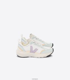 Veja canari lacets élastiques alveomesh blanc parmeenfants 8024LN386