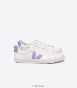 Veja cuir eslar blanc lavandefemmes 8024LN243