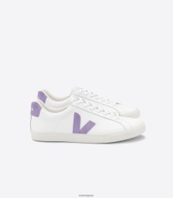 Veja cuir eslar extra blanc lavandefemmes 8024LN242
