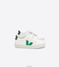 Veja esplar cuir sans chrome blanc émeraude chypreenfants 8024LN337