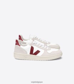 Veja v-10 b-mesh blanc marsala naturelHommes 8024LN57