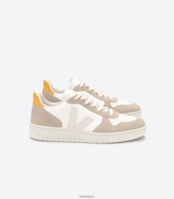 Veja v-10 cuir sans chrome blanc sahara ouroHommes 8024LN69