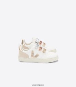 Veja v-10 cuir sans chrome multico blanc brillantenfants 8024LN355