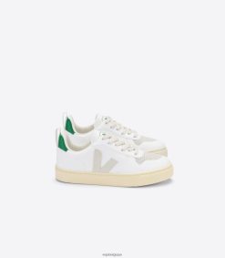 Veja v-10 lacets cwl blanc pierre émeraudeenfants 8024LN366