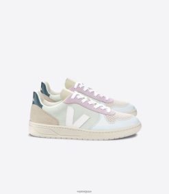 Veja v-10 suède blanc jade multicoHommes 8024LN53