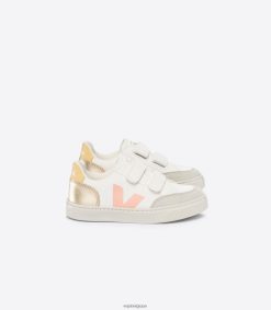 Veja v-12 cuir sans chrome blanc multico platineenfants 8024LN301