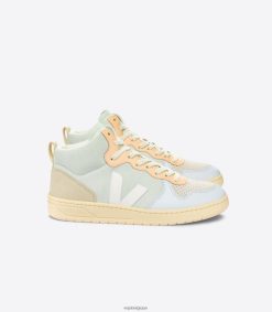 Veja v-15 suède blanc jade multicoHommes 8024LN82